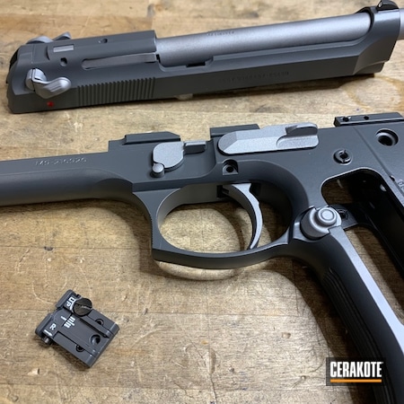 Powder Coating: Gun Coatings,Two Tone,BLACKOUT E-100,S.H.O.T,Beretta,Satin Mag H-147,Beretta M9