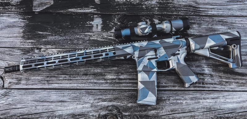 Cerakote Splinter Camo on this Aero Precision Rifle by Web User | Cerakote
