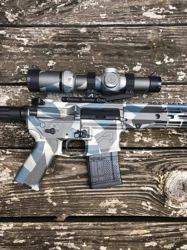 Cerakote Splinter Camo on this Aero Precision Rifle by Web User | Cerakote
