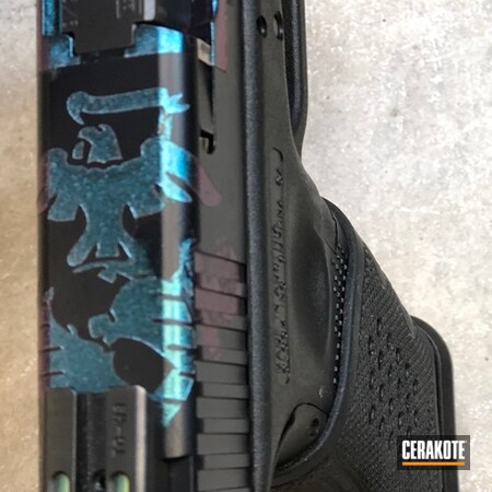 Powder Coating: GunCandy Stingray,Glock,Gun Coatings,Marines,S.H.O.T,Pistol,Marine Corp Logo,Midnight Blue H-238,Glock 34