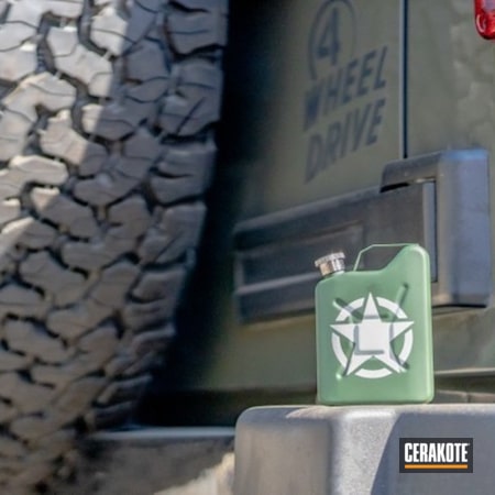 Powder Coating: Bright White H-140,Mil Spec O.D. Green H-240,Flask,Lifestyle,JEEP,More Than Guns,Jerry Can