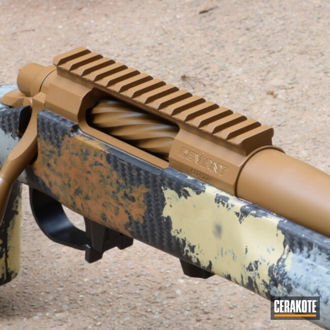 Cerakoted Bolt Action Rifle Cerakoted With H-235 Coyote Tan