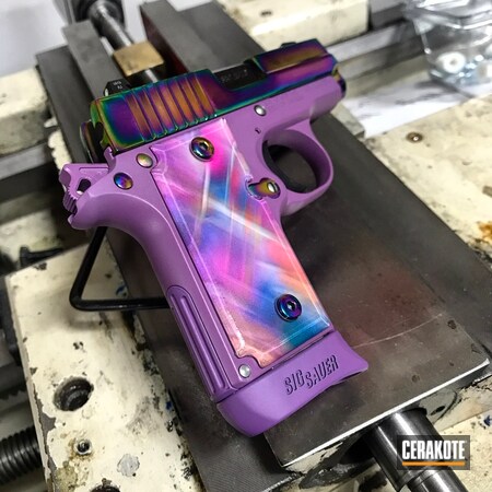Powder Coating: Gun Coatings,S.H.O.T,Sig Sauer,Bright Purple H-217,Sig Sauer P238