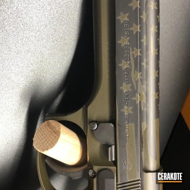 Cerakoted Beretta 92fs Handgun With An American Flag Cerakote Finish