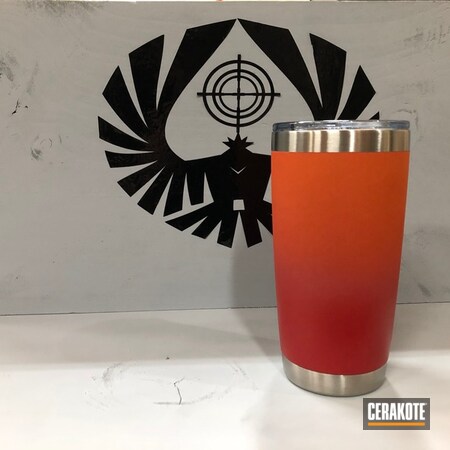 Powder Coating: Custom Tumbler Cup,Two-Color Fade,TEQUILA SUNRISE H-309,FIREHOUSE RED H-216,Lifestyle,More Than Guns