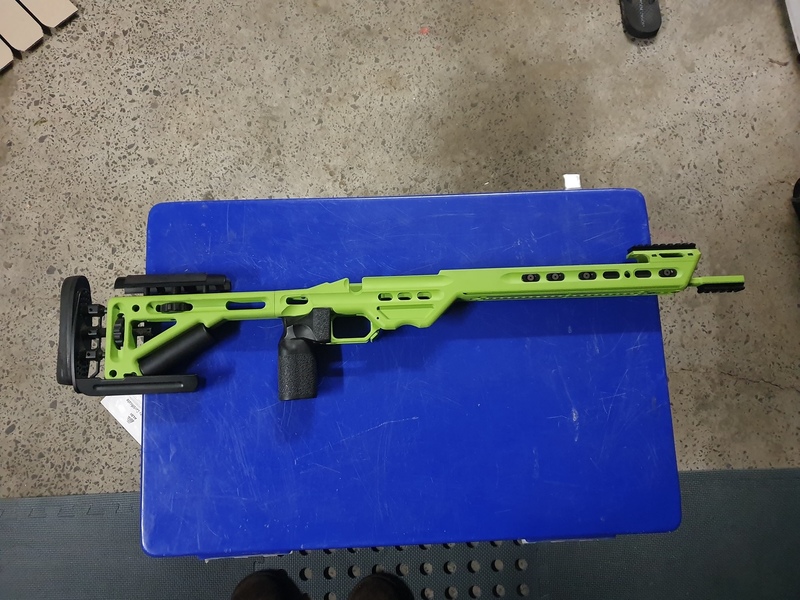 MPA Rifle Chassis Cerakoted with H-168 Zombie Green by Web User | Cerakote