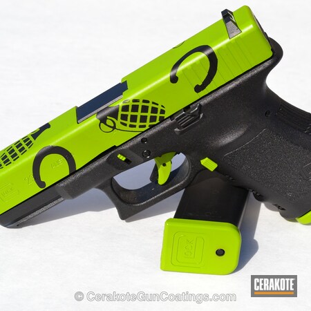 Powder Coating: Glock,Zombie Green H-168,Handguns,Armor Black H-190