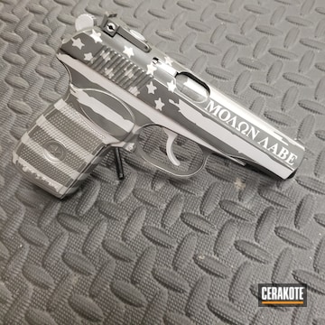 Cerakoted Makarov Handgun With A Two Toned American Flag Finish