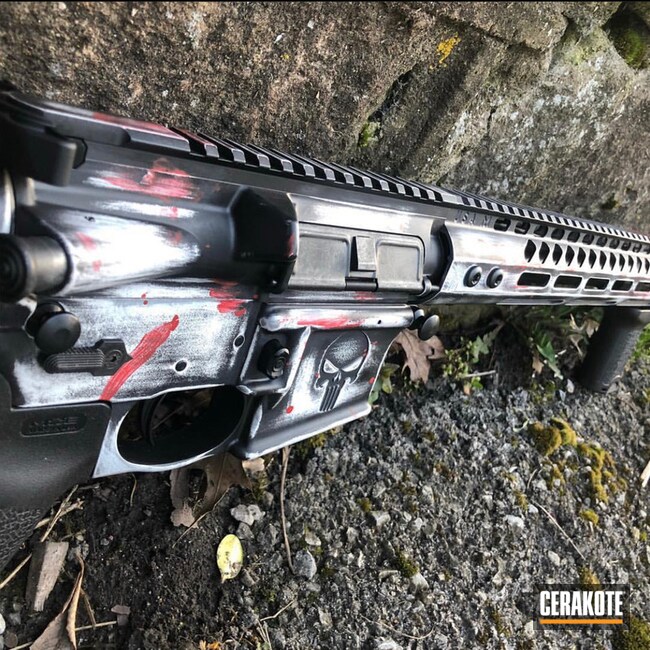 Cerakoted Spikes Tactical Rifle With A Custom Punisher Themed Finish