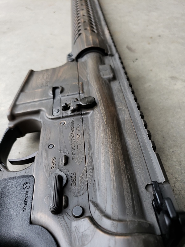 Cerakote Woodgrain Finish on this FNH Rifle by Web User | Cerakote