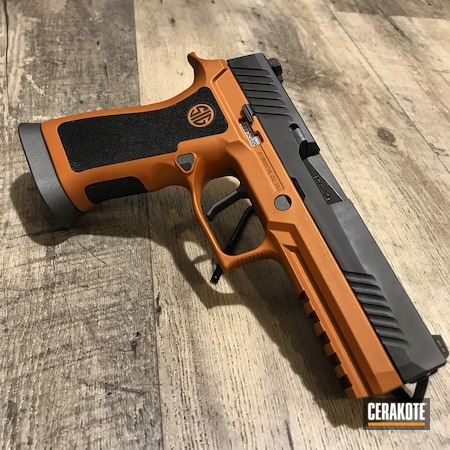 Powder Coating: COPPER SUEDE H-310,Gun Coatings,Two Tone,S.H.O.T,Sig Sauer,Pistol,Sig P320