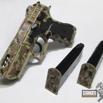 Cerakoted Custom Iwi Handgun With Cerakote Multicam Finish