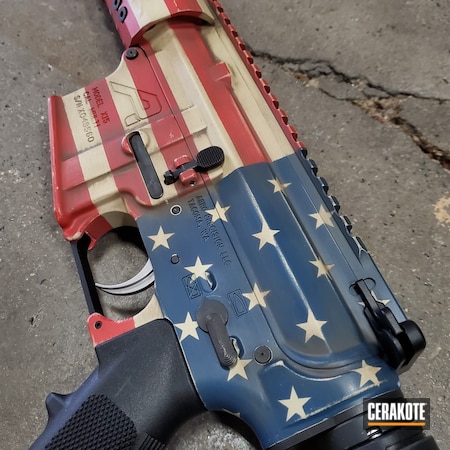 Powder Coating: KEL-TEC® NAVY BLUE H-127,Gun Coatings,Parchment,S.H.O.T,Aero Precision,America,Tactical Rifle,American Flag,FIREHOUSE RED H-216,Patriot Brown H-226,BENELLI® SAND H-143,Distressed American Flag