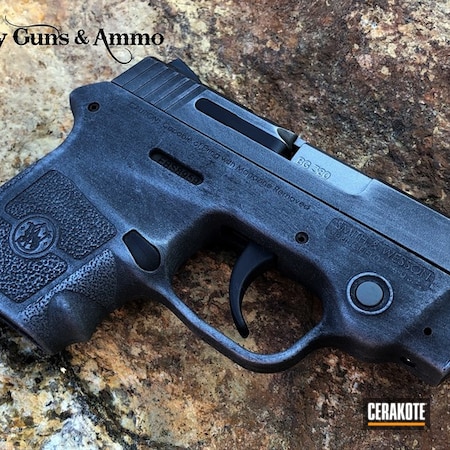 Powder Coating: In God we Trust,Satin Aluminum H-151,Smith & Wesson,S.H.O.T,Gun Metal Grey H-219,Daily Carry,Carry Gun,Conceal Carry,Distressed,Gun Coatings,M&P Bodyguard 380,Pistol,Armor Black H-190,Bodyguard