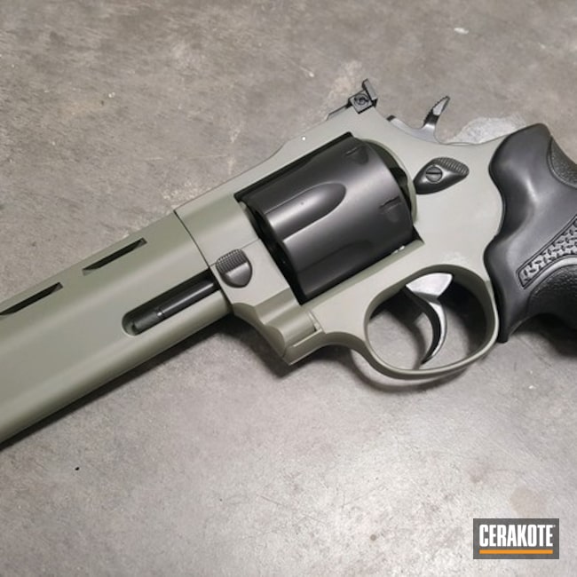 Cerakoted Two Toned Taurus 44 Magnum Revolver With Cerakote H-240, H-234 And E-120