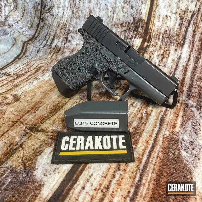 Cerakoted Glock 43 Handgun Cerakoted With E-160 Concrete