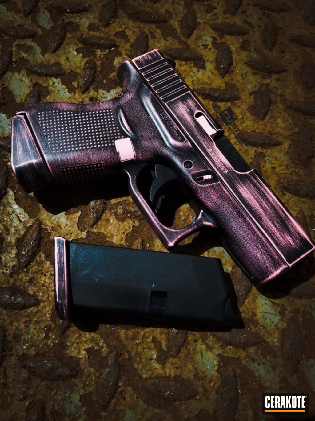 Battleworn Glock 43 Handgun Using H 190 And H 244 By Glen Cerakote