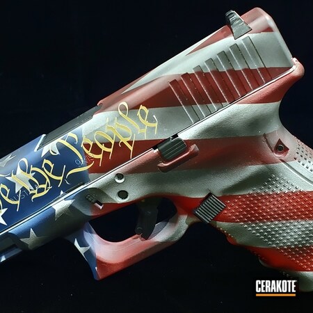 Powder Coating: KEL-TEC® NAVY BLUE H-127,Graphite Black H-146,Glock,Gun Coatings,Snow White H-136,S.H.O.T,Pistol,Glock 19,USMC Red H-167,American Flag