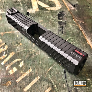 Cerakoted Custom Milled Glock 19 Slide Cerakoted With H-190 Armor Black