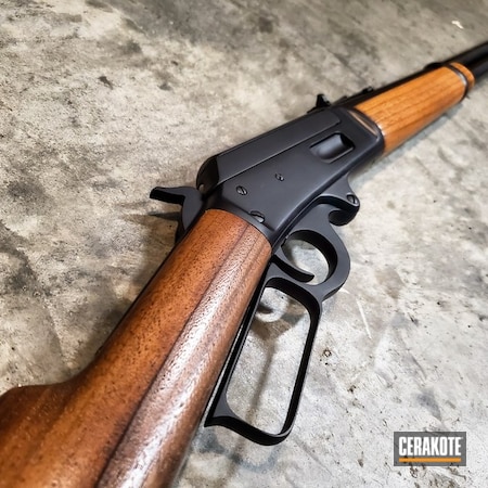 Powder Coating: Corrosion Protection,Gun Coatings,Marlin,Marlin 1892,S.H.O.T,Hunting Rifle,Refinished,Midnight Blue H-238,Lever Action,Restoration,MATTE CERAMIC CLEAR MC-157