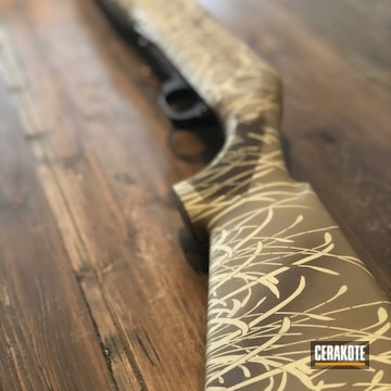 Cerakoted Benelli Super Black Eagle With A Waterfowl Grass Camo Pattern