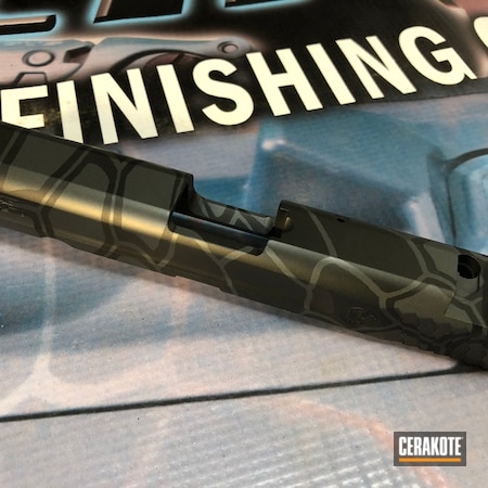 Powder Coating: Slide,Graphite Black H-146,Smith & Wesson,Gun Coatings,S.H.O.T,Sniper Grey H-234,Kryptek