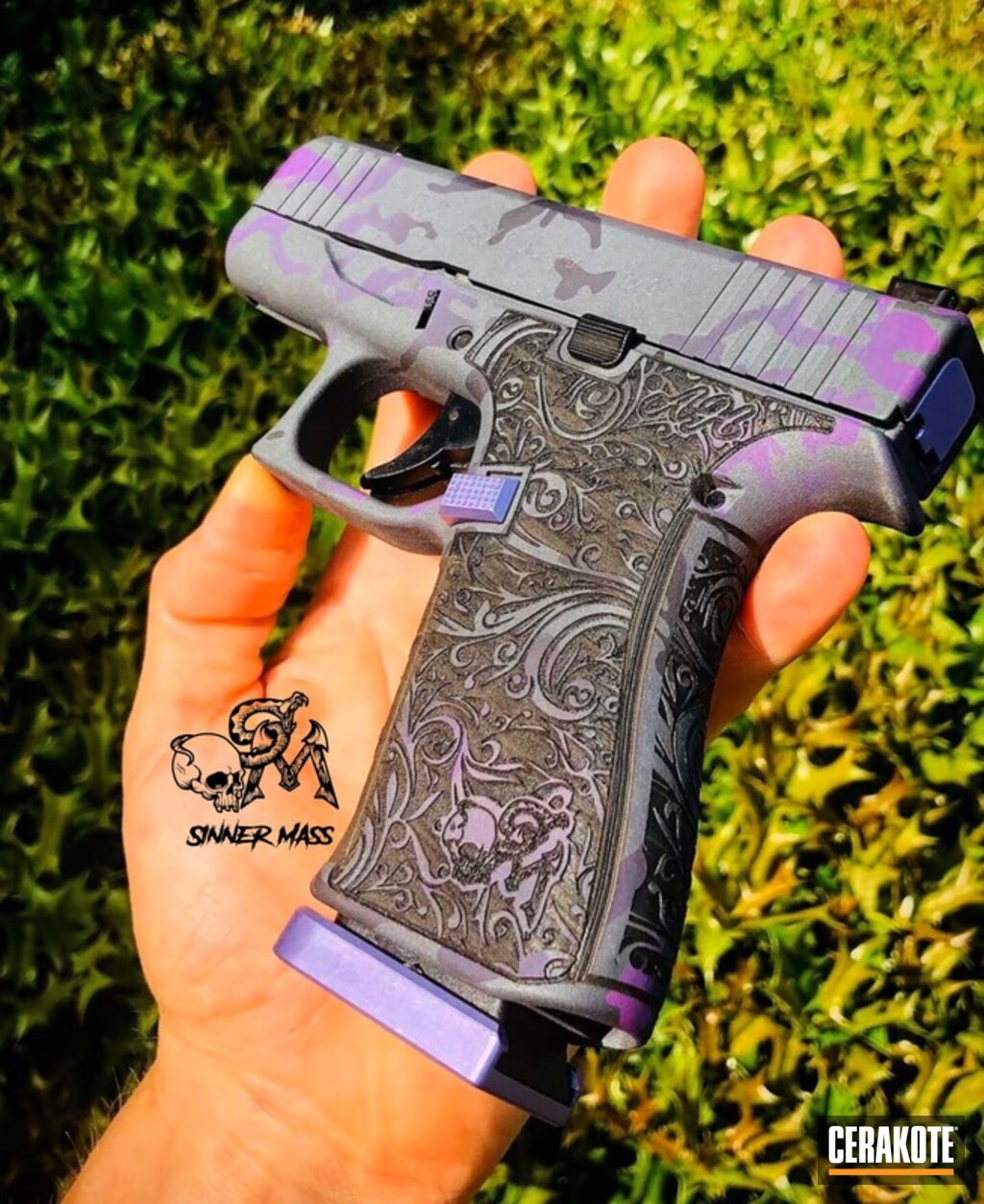 Laser Engraved Stippled And Cerakoted Glock Handgun By Luke Hamilton Cerakote