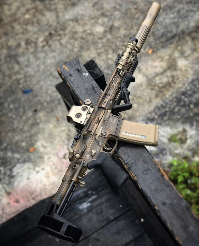 Distressed Rifles Distressed 300 Blackout Rifle Cerakoted with H-265, H-146 and H-261 by ...