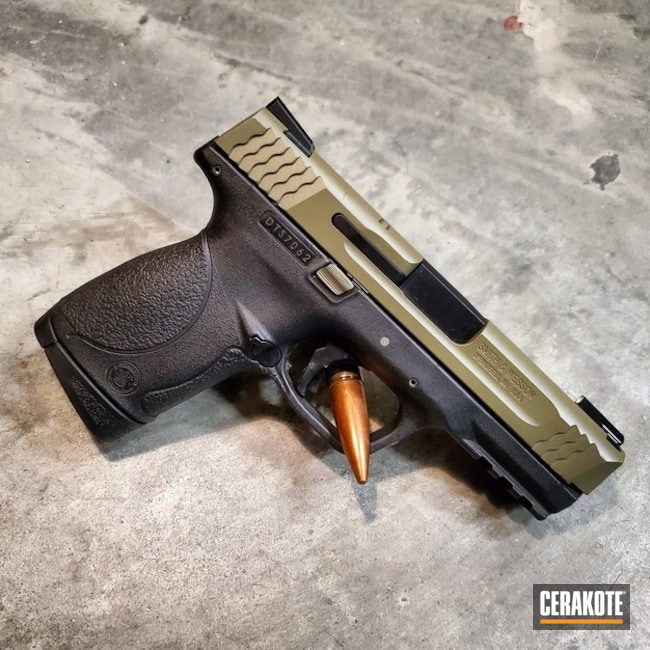 Cerakoted Two Toned Smith & Wesson Handgun Using Cerakote H-146 And H-204