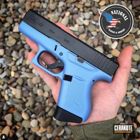 Powder Coating: Glock 43,Glock,Gun Coatings,Two Tone,S.H.O.T,Pistol,POLAR BLUE H-326