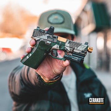 Cerakoted M81 Woodland Camo On This Custom Glock Handgun