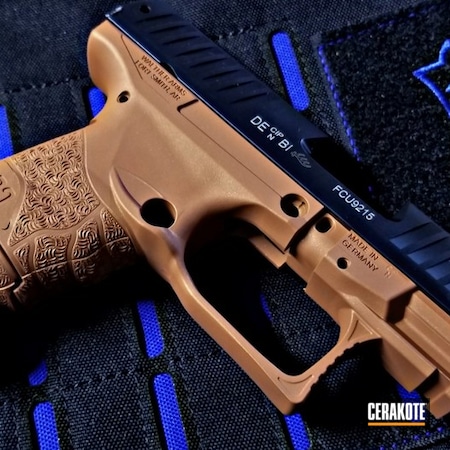 Powder Coating: COPPER SUEDE H-310,Midnight Bronze H-294,Gun Coatings,S.H.O.T,Highland Green H-200,Pistol,Walther,Walther PPQ,Copper Patina