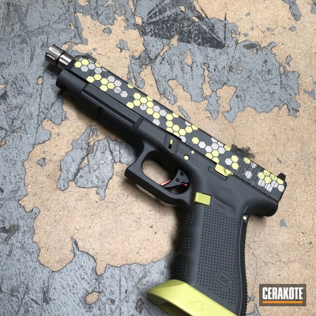 Cerakoted Glock 34 Handgun With Cerakote Hex Camo