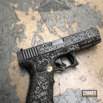 Cerakoted Laser Engraved Glock 17 And Cerakoted With H-139 And H-190