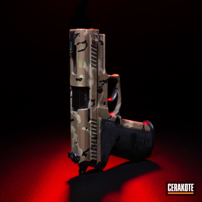 Cerakoted Sig Sauer Handgun With A Custom Multicam Finish