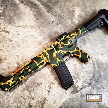 Cerakoted 300 Blackout Rifle With A Custom Fractured Camo Finish