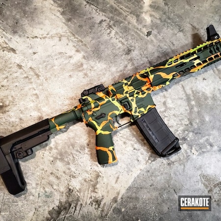 Powder Coating: Hunter Orange H-128,S.H.O.T,Gold H-122,AR Pistol,Custom Camo,Fractured Camo,AR-15,Gun Coatings,Zombie Green H-168,Ladies,Forest Green H-248,Radical Firearms,Camo,Tactical Rifle,.300 Blackout