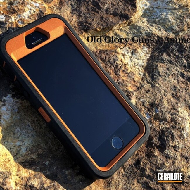 Cerakoted Otterbox Iphone Case Cerakoted With H-309 Tequila Sunrise