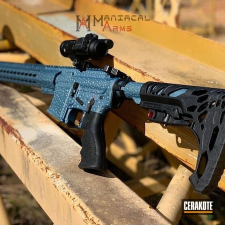 Powder Coating: Gun Coatings,S.H.O.T,Blue Titanium H-185,Tactical Rifle,Dimpled,AR-15