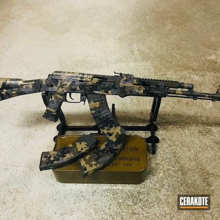 Powder Coating: AK-47,Arsenal,Gun Coatings,S.H.O.T,BATTLESHIP GREY H-213,Camo,Custom Camo,AK Rifle,Mud Brown H-225