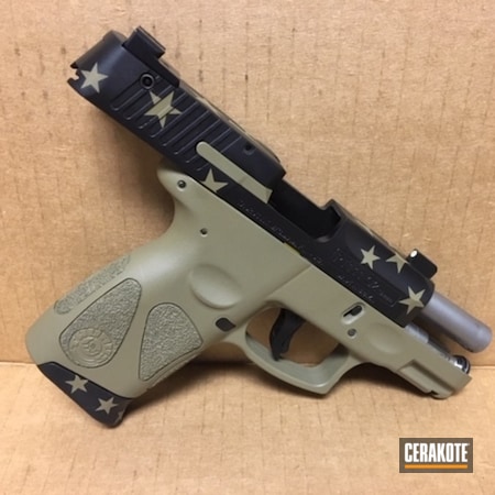 Powder Coating: 9mm,Stars,Graphite Black H-146,Gun Coatings,Two Tone,S.H.O.T,Pistol,Taurus,Taurus PT111 G2,Coyote Tan H-235
