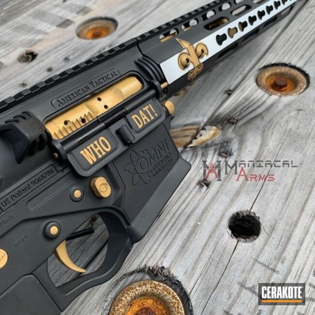 Cerakoted New Orleans Saints Themed Omni Hybrid Rifle