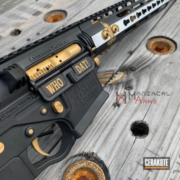 Cerakoted New Orleans Saints Themed Omni Hybrid Rifle