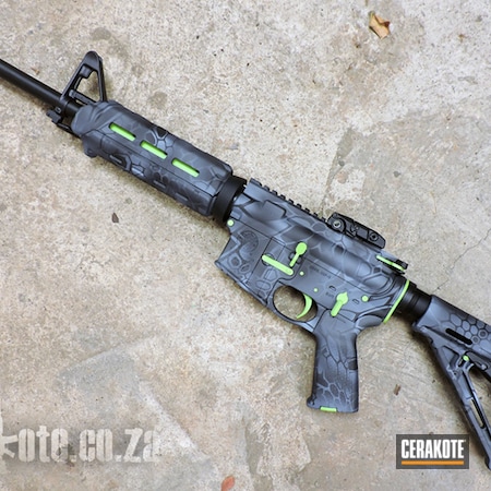 Powder Coating: Smith & Wesson M&P,Smith & Wesson,Magpul Furniture,MagPul,S.H.O.T,Custom Mix,Sniper Grey H-234,AR-15,Graphite Black H-146,Gun Coatings,Zombie Green H-168,Zombie Killer,Stormtrooper White H-297,Tactical Rifle,Semi-Auto,Kryptek