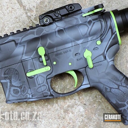 Powder Coating: Smith & Wesson M&P,Smith & Wesson,Magpul Furniture,MagPul,S.H.O.T,Custom Mix,Sniper Grey H-234,AR-15,Graphite Black H-146,Gun Coatings,Zombie Green H-168,Zombie Killer,Stormtrooper White H-297,Tactical Rifle,Semi-Auto,Kryptek
