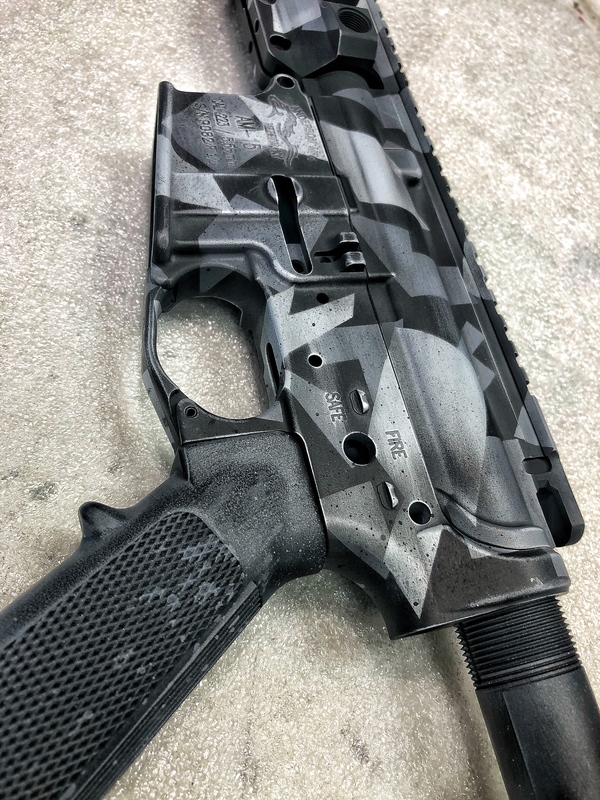 Anderson Mfg. AR-15 Rifle with a Battleworn Splinter Camo Cerakote ...