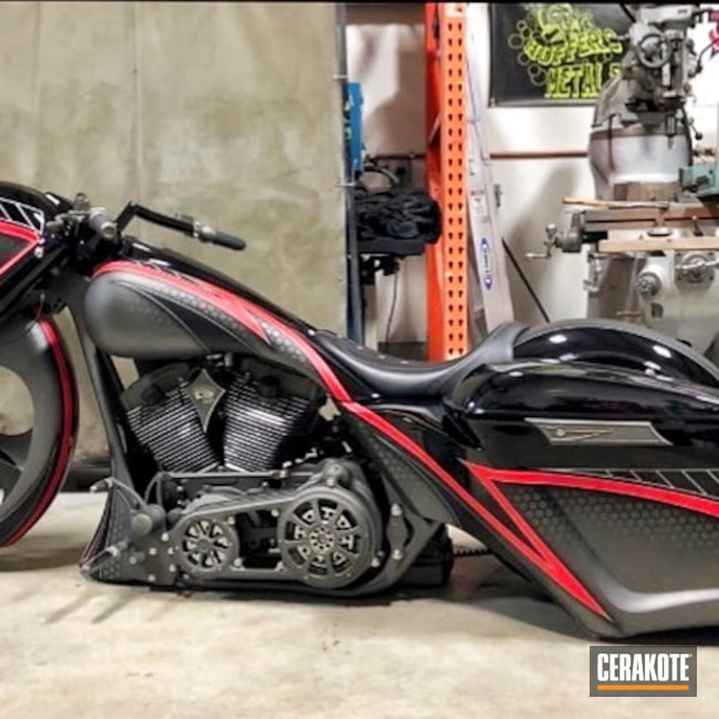 Cerakoted Custom Bagger Motorcycle Build Featuring Cerakote C-111 And C-7800