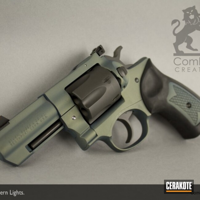 Cerakoted Two Tone Ruger Gp100 Revolver With Cerakote E-315 And E-120