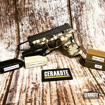 Cerakoted Sig Sauer Handgun With A Custom Cerakote Camo Finish