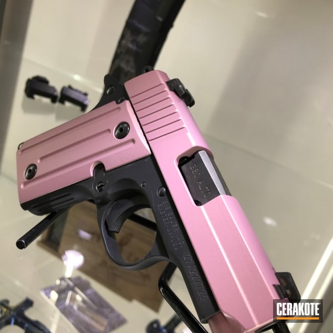 Cerakoted Sig Sauer P238 Handgun Cerakoted In H-311 Pink Champagne